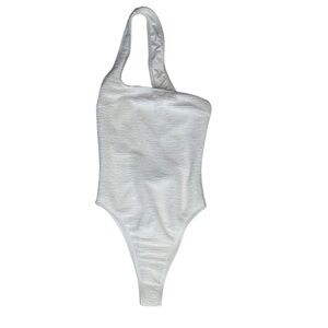 Rumer Cassidy Maillot Swimsuit Bodysuit One Piece White Extra Small Ribbed $169